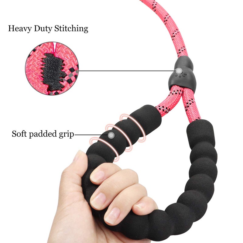 TagME Slip Leads for Dogs, 6 FT Heavy Duty Slip Leash with Padded Handle, Strong Rope No Pull Pet Training Leash for Small Dogs,Pink - Image 3